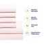 Bettdecken-Set, weich und atmungsaktiv, 7-teilig, 1 Bettdecke, 1 Spannbetttuch, 1 Bettlaken, 4 Kissenbezüge, tiefe Taschen, hochwertig, für alle Jahreszeiten, Blassrosa, California King-Size