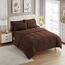 Sweet Home Collection 7-teiliges Bettdecken-Set, einfarbig, für alle Jahreszeiten, weiche Daunen-Alternative Decke und luxuriöse Mikrofaser-Bettlaken, Braun, Queensize-Bett
