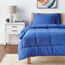 Sweet Home Collection 5 Piece Comforter Set Bag Solid Color All Season Soft Down Alternative Blanket & Luxurious Microfiber Bed Sheets, Twin, Royal Blue