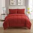 Sweet Home Collection 7 Piece Comforter Set Bag Solid Color All Season Soft Down Alternative Blanket & Luxurious Microfiber Bed Sheets, King, Red