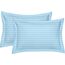 Utopia Bedding - Bettdecken-Set mit 2 Kissenbezügen, 3-teiliges Bettwäsche-Set, Daunen-Alternative, weich und bequem, maschinenwaschbar, gestreift, blau, Queen-Size-Bett