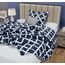 Utopia Bedding Bedrucktes Steppdecken-Set mit Gänsedaunen, mit 1 Kissenbezügen, Navy (160 x 220 cm)