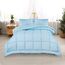 Utopia Bedding - Bettdecken-Set mit 2 Kissenbezügen, 3-teiliges Bettwäsche-Set, Daunen-Alternative, weich und bequem, maschinenwaschbar, gestreift, blau, Queen-Size-Bett