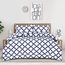 Utopia Bedding Bettwäsche-Set für King-Size-Betten (Weiß/Marineblau) mit 2 Kissenbezügen – Bettwäsche-Sets – Daunenalternative Steppdecke – weich und bequem – maschinenwaschbar