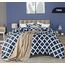 Utopia Bedding Bedrucktes Steppdecken-Set mit Gänsedaunen, mit 1 Kissenbezügen, Navy (160 x 220 cm)