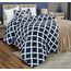 Utopia Bedding Bedrucktes Steppdecken-Set mit Gänsedaunen, mit 1 Kissenbezügen, Navy (160 x 220 cm)
