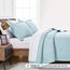 Love's cabin California King Size Bettwäsche-Set Spa-Blau Tagesdecken – weiche Sommer-Tagesdecke aus leichtem Polyester – moderner Stil mit Münzmuster für alle Jahreszeiten – 3-teilig (1 Steppdecke, 2
