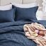 Love's cabin Steppdecken für Queensize-Bett, marineblaue Tagesdecken – weiche Sommer-Tagesdecke, Steppdecke – moderner Stil, Wellenmuster für alle Jahreszeiten, 3-teilig (1 Steppdecke, 2 Kissenbezüge)