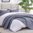 Love's cabin Bettwäsche-Set für Doppelbett, bläulich-graue Tagesdecken – weiche Sommerdecke, leichte Tagesdecke – Wellenmuster Bettwäsche für alle Jahreszeiten – 2-teilig (1 Steppdecke, 1 Kissenbezug)