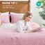 Love's cabin Bettwäsche-Set für King-Size-Betten, rosa Tagesdecken, weiche Sommerdecke, leichte Mikrofasertagesdecke, moderner Stil, Münzmuster, 3-teilig (1 Steppdecke, 2 Kissenbezüge)
