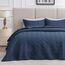 Love's cabin Steppdecken für Queensize-Bett, marineblaue Tagesdecken – weiche Sommer-Tagesdecke, Steppdecke – moderner Stil, Wellenmuster für alle Jahreszeiten, 3-teilig (1 Steppdecke, 2 Kissenbezüge)