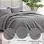 Love's cabin Quilts for Queen Bed Grey Bedspreads Bedding Set - Summer Lightweight Bedspread Comforter - Wave Pattern Bedding Coverlet for All Season - 3-teilig (1 Steppdecke, 2 Kissenbezüge)