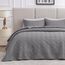 Love's cabin Bettwäsche-Set für Doppelbett, graue Tagesdecken – weiche Sommer-Tagesdecke, Steppdecke – Wellenmuster Bettwäsche für alle Jahreszeiten – 2-teilig (1 Steppdecke, 1 Kissenbezug)