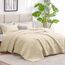 Love's cabin Bettwäsche-Set für Doppelbett, Kamel-Tagesdecken – weiche Sommer-Tagesdecke, leichte Tagesdecke – Wellenmuster Bettwäsche für alle Jahreszeiten – 2-teilig (1 Steppdecke, 1 Kissenbezug)