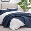 Love's cabin Steppdecken für Queensize-Bett, marineblaue Tagesdecken – weiche Sommer-Tagesdecke, Steppdecke – moderner Stil, Wellenmuster für alle Jahreszeiten, 3-teilig (1 Steppdecke, 2 Kissenbezüge)