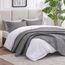 Love's cabin Bettwäsche-Set für Doppelbett, graue Tagesdecken – weiche Sommer-Tagesdecke, Steppdecke – Wellenmuster Bettwäsche für alle Jahreszeiten – 2-teilig (1 Steppdecke, 1 Kissenbezug)