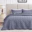 Love's cabin Bettwäsche-Set für Doppelbett, bläulich-graue Tagesdecken – weiche Sommerdecke, leichte Tagesdecke – Wellenmuster Bettwäsche für alle Jahreszeiten – 2-teilig (1 Steppdecke, 1 Kissenbezug)