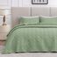 Love's cabin Steppdecken für Queensize-Bett, Salbei-Tagesdecken, Bettwäsche-Set, leichte Sommer-Tagesdecke, Steppdecke mit Wellenmuster für alle Jahreszeiten, 3-teilig (1 Steppdecke, 2 Kissenbezüge)