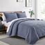 Love's Cabin Steppdecken für Queensize-Bett, Blaue Tagesdecken – weiche Sommer-Tagesdecke, Steppdecke – moderner Stil, Münzmuster, Decke für alle Jahreszeiten, 3-teilig (1 Steppdecke, 2 Kissenbezüge)