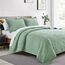 Love's cabin Quilts for Queen Bed Sage Bedspreads - Soft Bed Summer Quilt Lightweight Microfiber Bedspread- Modern Style Coin Pattern Coverlet for All Season - 3 Piece (1 Quilt, 2 Pillow Shams)