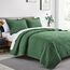Love's cabin Tagesdecke 220x240 Olivgrün, Weiche Bett Quilt Leichte Mikrofaser Tagesdecken Bettüberwurf 220x240, Moderne Bedspread mit Münzmuster für alle Jahreszeiten