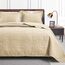 Love's cabin Steppdecken für Queensize-Bett, Kamel-Tagesdecken – weiche Herbst-Steppdecke, leichte Mikrofaser-Tagesdecke, moderner Stil, Münzmuster, Tagesdecke, für alle Jahreszeiten, 3-teilig (1