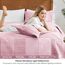 Love's cabin Bettwäsche-Set für King-Size-Betten, rosa Tagesdecken, weiche Sommerdecke, leichte Mikrofasertagesdecke, moderner Stil, Münzmuster, 3-teilig (1 Steppdecke, 2 Kissenbezüge)