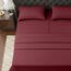Elegant Comfort Luxuriöses 1500 Premium-Bettwäsche-Set aus Mikrofaser in Hotelqualität, dreireihig, Bestickt, weichste, Knitter- und lichtbeständig, Split-Kingsize-Bett, Burgunderrot