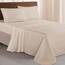 Elegant Comfort Luxuriöses 1500 Premium-Bettwäsche-Set aus Mikrofaser in Hotelqualität, dreireihig, Bestickt, weichste 4-teilges Bettlaken-Set, Knitter- und lichtbeständig, Full, Creme