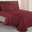 Elegant Comfort Luxuriöses 1500 Premium-Bettwäsche-Set aus Mikrofaser in Hotelqualität, dreireihig bestickt, weichstes 4-teiliges Bettlaken-Set, knitter- und lichtbeständig, Twin/Twin XL, Burgunderrot