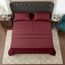 Elegant Comfort Luxuriöses 1500 Premium-Bettwäsche-Set aus Mikrofaser in Hotelqualität, dreireihig, Bestickt, weichste, Knitter- und lichtbeständig, Split-Kingsize-Bett, Burgunderrot