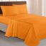 Elegant Comfort Luxuriöses 1500 Premium-Bettwäsche-Set aus Mikrofaser in Hotelqualität, dreireihig, Bestickt, weichstes 4-teiliges Bettlaken-Set, Knitter- und lichtbeständig, King, Orange