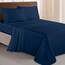 Elegant Comfort Luxuriöses 1500 Premium-Bettwäsche-Set aus Mikrofaser in Hotelqualität, dreireihig, Bestickt, weichstes 4-teiliges Bettlaken-Set, Knitter- und lichtbeständig, Twin/Twin XL, Marineblau