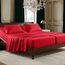 Elegant Comfort Luxuriöses 1500 Premium-Bettwäsche-Set aus Mikrofaser in Hotelqualität, dreireihig, Bestickt, weichstes 5-teiliges Bettlaken-Set, Knitter- und lichtbeständig, Split-Kingsize-Bett, Rot