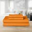 Elegant Comfort Luxuriöses 1500 Premium-Bettwäsche-Set aus Mikrofaser in Hotelqualität, dreireihig, Bestickt, weichstes 4-teiliges Bettlaken-Set, Knitter- und lichtbeständig, Queen, Orange