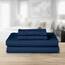 Elegant Comfort Luxuriöses 1500 Premium-Bettwäsche-Set aus Mikrofaser in Hotelqualität, dreireihig, Bestickt, weichstes 4-teiliges Bettlaken-Set, Knitter- und lichtbeständig, Twin/Twin XL, Marineblau