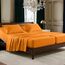 Elegant Comfort TM Luxuriöses Bettwäsche-Set aus ägyptischen DREI Linien, Bestickt, weich, Premium-Hotelqualität Modern Split King Orange