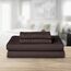 Elegant Comfort TM Luxuriöses Bettwäsche-Set aus ägyptischen DREI Linien, Bestickt, weich, Premium-Hotelqualität Modern King Schokobraun
