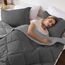 downluxe Bettwäsche-Set für California-King-Size-Bett, weiches Bettwäsche-Set für alle Jahreszeiten, 1 Bettdecke (264,2 x 243,8 cm) und 2 Kissenbezüge (50,8 x 91,4 cm), Anthrazit und Grau