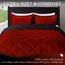 downluxe Leichtes, solides Bettdecken-Set (Doppelbett) mit 1 Kissenbezug – 2-teiliges Set – Rot und Schwarz – Daunenalternative Wendedecke