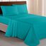 Elegant Comfort Luxuriöses 1500 Premium-Bettwäsche-Set aus Mikrofaser in Hotelqualität, dreireihig, Bestickt, weichste 4-teilges Bettlaken-Set, Knitter- und lichtbeständig, Full, Türkis