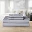 Elegant Comfort Luxuriöses 1500 Premium-Bettwäsche-Set aus Mikrofaser in Hotelqualität, dreireihig, Bestickt, weichstes 4-teiliges Bettlaken-Set, Knitter- und lichtbeständig, King, Silber-Hellgrau