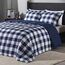 downluxe Bettwäsche-Set für Twin-Size-Betten mit 1 Kissenbezug, 2-teiliges Set, leicht, Daunen-Alternative, wendbare Steppdecke, blau/weiß kariert