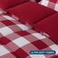 downluxe Bettwäsche-Set für King-Size-Betten mit 2 Kissenbezügen, 3-teiliges Set, leicht, Daunen-Alternative, wendbare Steppdecke, rot/weiß, kariert