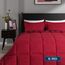downluxe Leichtes Kariertes Bettwäsche-Set (Queen) mit 2 Kissenbezügen – 3-teiliges Set – rot/schwarz kariert – Daunenalternative Wendedecke