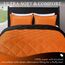 downluxe Steppdecken-Set in voller Größe, leichte, solide Daunen-Alternative, wendbar, 3-teiliges Bettdecken-Set mit 2 wendbaren Kissenbezügen (Orange/Schwarz)