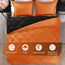 downluxe Steppdecken-Set in voller Größe, leichte, solide Daunen-Alternative, wendbar, 3-teiliges Bettdecken-Set mit 2 wendbaren Kissenbezügen (Orange/Schwarz)