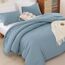 ROSGONIA Dusty Blue Twin/Twin XL Tröster-Set für Jungen und Mädchen, 1 Blaue Bettdecke und 1 Kissenbezug, leichte Kinder-Bettdecke, Ganzjahres-Schlafsaal-Bettwäsche