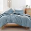 ROSGONIA Dusty Blue Twin/Twin XL Tröster-Set für Jungen und Mädchen, 1 Blaue Bettdecke und 1 Kissenbezug, leichte Kinder-Bettdecke, Ganzjahres-Schlafsaal-Bettwäsche