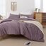 ROSGONIA Dusty Purple Bettdecken-Set für Queen-Size-Betten, 3-teilig (1 Boho-Steppdecke und 2 Kissenbezüge), Ganzjahres-Bettwäsche, leichte Tagesdecke, Decke, Steppbett